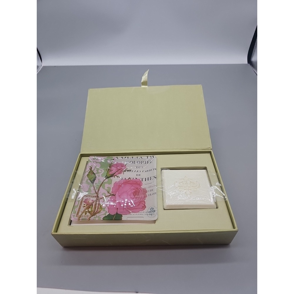 Fringe Tray & Soap Set Pink Rose New
